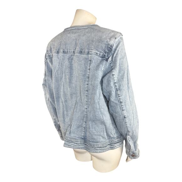 Studio Park X Amy Stran Denim Lady Jacket Light Wash X-Large Fall Button Front - Picture 9 of 14